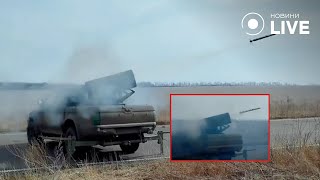 💥💥💥Бандеромобіль в дії: ЗСУ прогрівають московитські позиції / Відео з фронту | Новини.LIVE