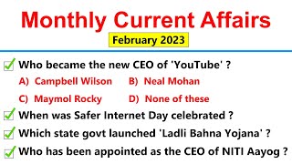 February Monthly Current Affairs 2023 | Top 100 Current Affairs | Important MCQs