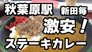 【秋葉グルメ】秋葉原駅構内にある立ち食いそば屋でおススメのステーキカレーを食べたら予想以上の美味さだった！【新田毎】