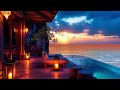 peaceful seaside retreat evening in cozy porch ambience enjoy jazz piano bliss u0026 ocean wave sounds