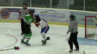 Derek Raposo vs Matteo DiBlasio OJHL Fight. Cobourg Cougars vs Toronto Jr. Canadiens.