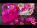 5 Minutes Satisfying with Unboxing Cute Pink Barbie Beauty Set With Pink Bag Makeup Set  ASMR video