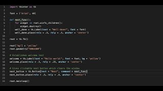 Using Tkinter tutorial #2 | Python | Using functions, changing fonts, and colors