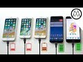 iPhone 8 vs Galaxy S8 vs Oneplus 5 - Battery Charging Speed Test