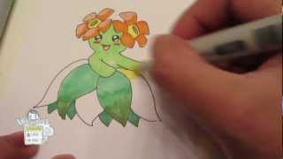 How to draw Pokemon: No.182 Bellossom キレイハナ