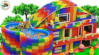 🔴DIY - How to make a beautiful magnetic villa with a rooftop swimming pool #5