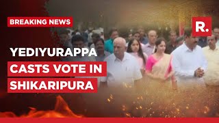 Karnataka Elections: Former CM BS Yediyurappa with his family casts vote in Shikaripura