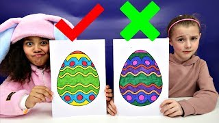 3 MARKER CHALLENGE Coloring Easter Eggs | Toys AndMe