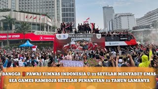 RIBUAN WARGA MEMADATI PAWAI TIMNAS INDONESIA DI JAKARTA || MEMENANGI EMAS PENGHARGAAN SEAGAMES