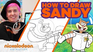 How to Draw Sandy Cheeks from SpongeBob SquarePants ✍️ 🎨 Draw Along w/April "Pinkie" Davis