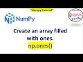 Create an Array filled with Ones (Using np.ones()) | Python NumPy Tutorial for Beginners (2026)