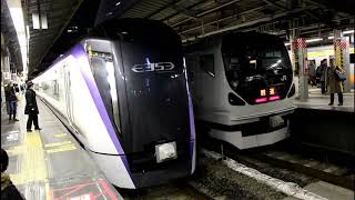 E353系 特急スーパーあずさ29号 18時00分発 松本行 新宿駅10番線