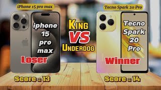 Iphone 15 Pro Max VS Tecno Spark 20 Pro | King vs Underdog | Full Specs Comparison