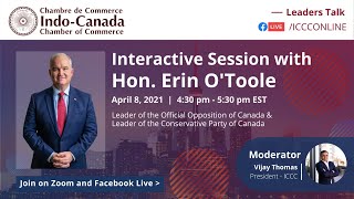 ICCC Leaders Talk - Interactive Session with Hon. Erin O'Toole