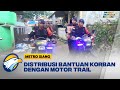 Brimob Gunakan Motor Trail Jangkau Lokasi Pengungsian Korban Gempa Cianjur