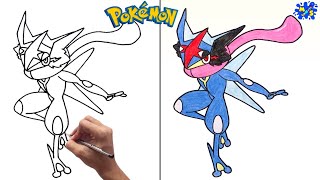 How to Draw Ash Greninja Pokemon || Easy Step by Step