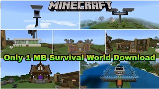 ONLY 1 MB SURVIVAL WORLD TOUR AND DOWNLOAD LINK || MINECRAFT SURVIVAL WORLD  || Hindi ||