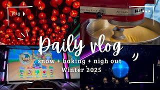 Silent Vlog | Snowy Morning, Chocolate Cake, \u0026 Night Out in YEG  |