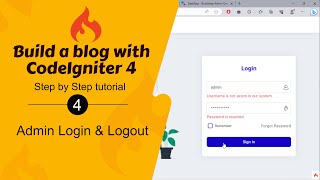 #4. CodeIgniter 4 Admin Login and Logout Tutorial