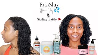 First Wash Day of 2021 Using All EcoSlay Products! Jello Shot Vs. Orange Marmalade Wash \u0026 Go Battle!