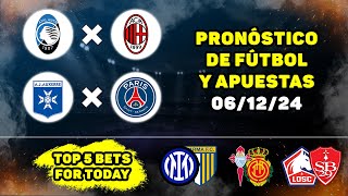 Pronósticos de fútbol para hoy deportivos Atalanta vs Milan, Auxerre vs PSG, Celta vs Mallorca