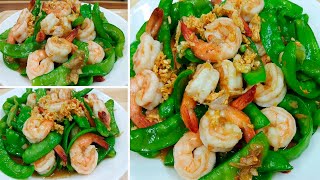 ถั่วลันเตาผัดกุ้ง ถั่วกรอบๆและกุ้งเด้ง ใครเห็นเป็นหิว Stir fried Sugar Snap Peas with Shrimp