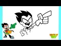 how to draw robin teen titans go