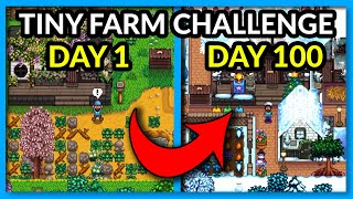I Played 100 DAYS of Stardew Valley BUT on a TINY FARM | Smallest Farm EVER! | Stardew Valley