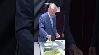 Türkiye’s President Erdogan casts election vote