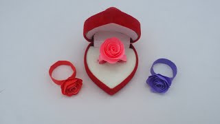 DIY: Paper Rose Ring!! How to Make Beautiful Rose Ring!! DIY Paper Rose Ring!! Easy Paper Crafts!!