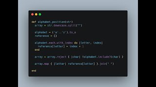 Codewars: Replace With Alphabet Position - solution in Ruby