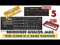 BEHRINGER ANALOG JAM 5 feat PRO 800 and friends MS-1 RD-8 SOLINA. A sound demo by jamming with notes