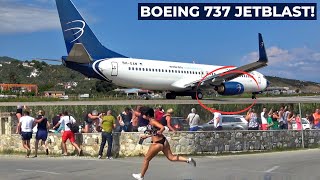 DANGEROUS JETBLAST | Boeing 737-800 Takeoff from SKIATHOS, Greece | Jetblast into Beach! [4K]