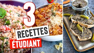 3 STUDENT VEGAN RECIPES | Low budget, oven free and easy