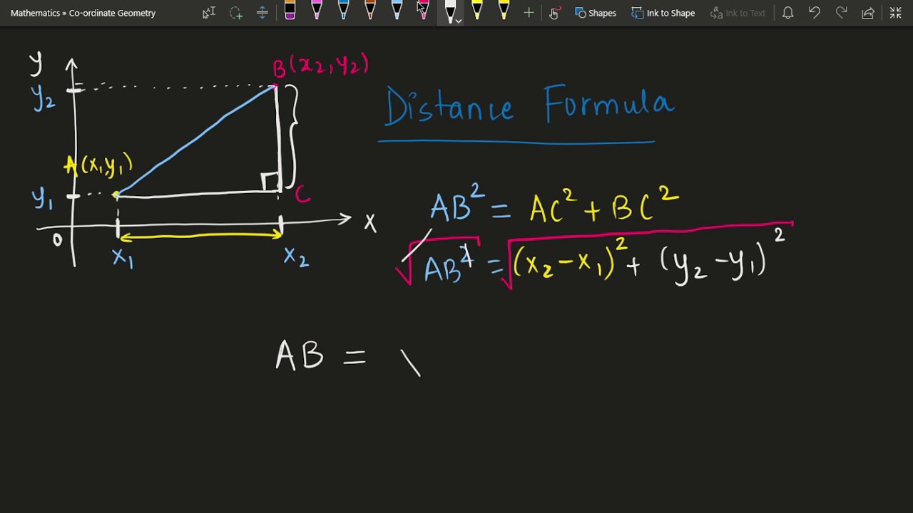 Distance Formula Coordinate Geometry Youtube