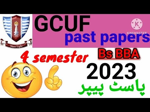 Bs BBA 4 Semester Past Paper # GCUF # Past Paper# Affiliate Colleges ...