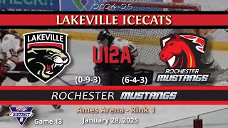 Lakeville Ice Cats U12A 2024-25:  vs Rochester Mustangs  District Game 13 1/28/2025