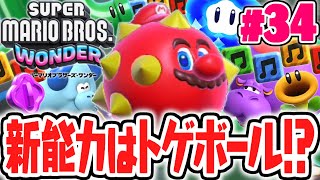 ワンダーな新能力で転がりまくれ!!変身トゲボールマリオ!?マリオワンダー最速実況Part34【スーパーマリオブラザーズ ワンダー】