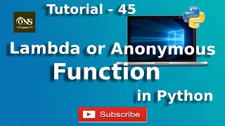 Lambda or Anonymous in Python || Tutorial - 45 || Python Tutorial