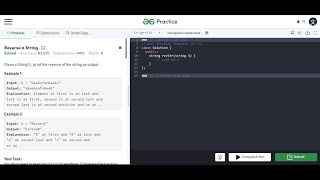 Reverse String || String || GFG Practice