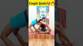 UNBELIEVABLE ACRO YOGA BY INDIAN COUPLE!!!😱🔥 #shorts #yoga #acrobatics #couplegoal