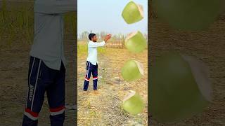 Rounding coconut to Grapes Mango Litchi \u0026 Watermelon-Fruits names magic video #shorts #youtubeshorts