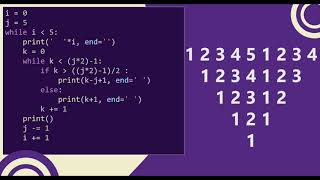 36 Number Triangle/Pyramid Pattern without any pre-defined method using while loop in Python