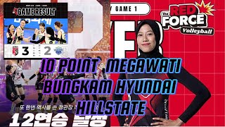 10 POINT MEGAWATI SET 5 RED  ( SPARK VS HYUNDAI HILSTATE ) MEGAWATI VS MOMMA