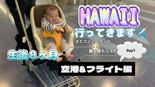 【生後8ヶ月】【ハワイ旅行①】〜JALでHawaiiへ行ってきます〜【子連れHawaii】空港\u0026フライト編