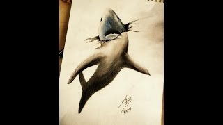 Realistic 3D Shark Drawing