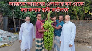 আমাদের এলাকার সব থেকে বড় সাগর কলার ছড়ি কাটলাম।Banana #banana #fruit #agriculture #food #fruittree