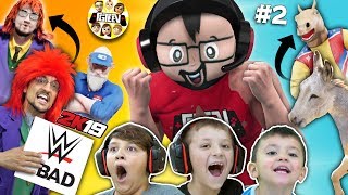 FGTEEV WWE 2K19 WRESTLING!! Our Donkey fights Cringey Principal and We Famous!
