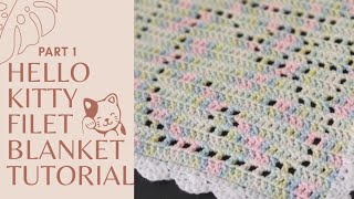 Kitty Cat Blanket | Filet Crochet | Step by Step Tutorial (Part 1)