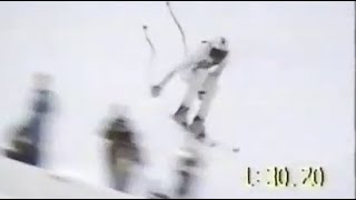 Gerhard Pfaffenbichler wins downhill (Sarajevo 1983)